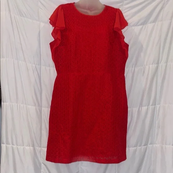 strapless open back dress Entro Plus Size Plaid Puff Sleeve Midi Dress with Waist Tie in Holiday Red